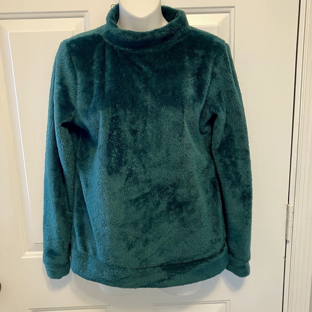 Talbots Sweater‎ Women's Size XS Green Mock Neck Long Sleeve Cozy Fuzzy Shirt